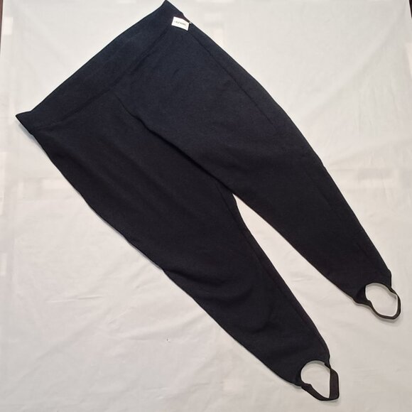 NEW Old Navy High Waisted Fleece Lined Black Stirrup Leggings - Picture 6 of 12